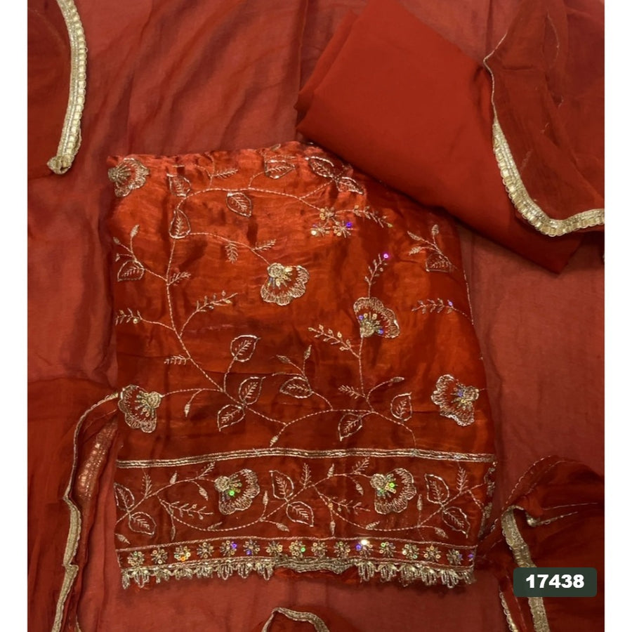 Silk Embroidery Suit Set