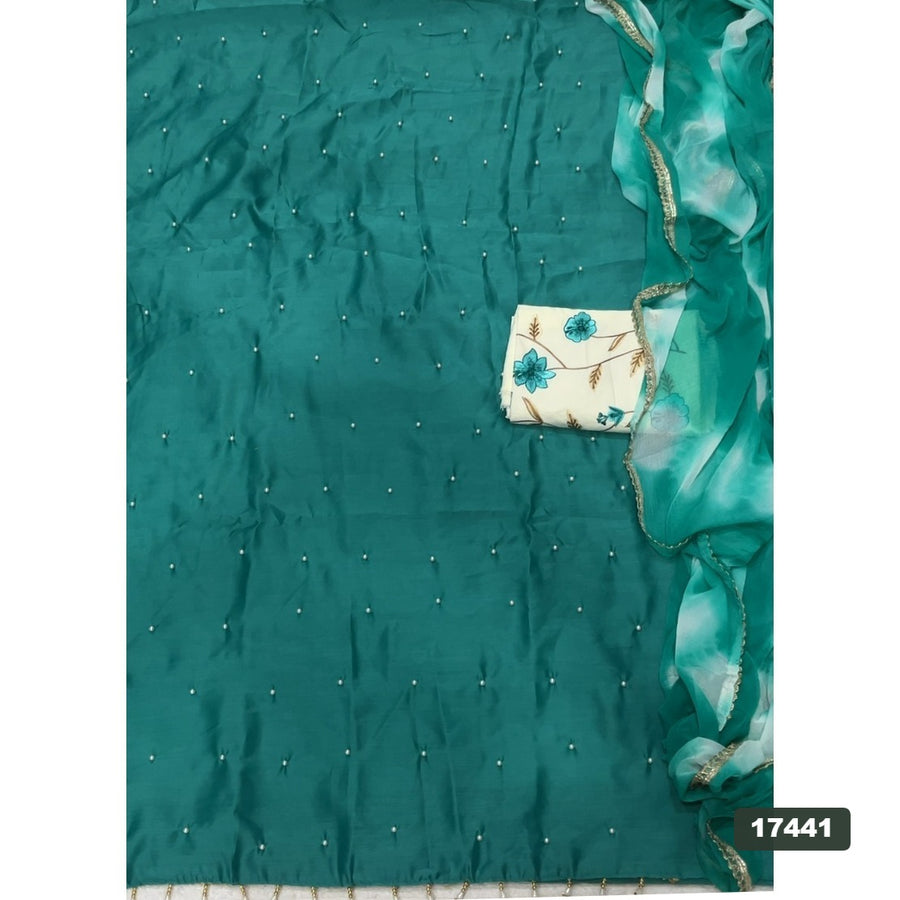 Crush Silk Embroidery Suit Set