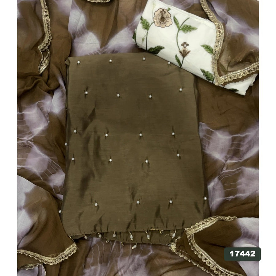 Crush Silk Embroidery Suit Set