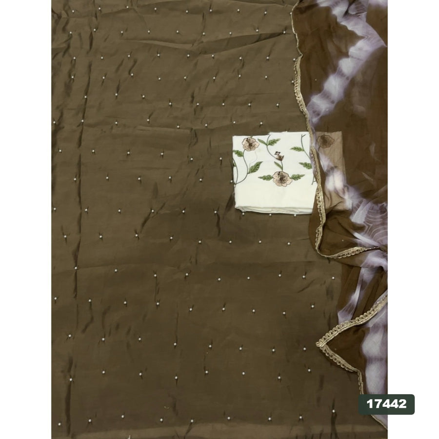 Crush Silk Embroidery Suit Set