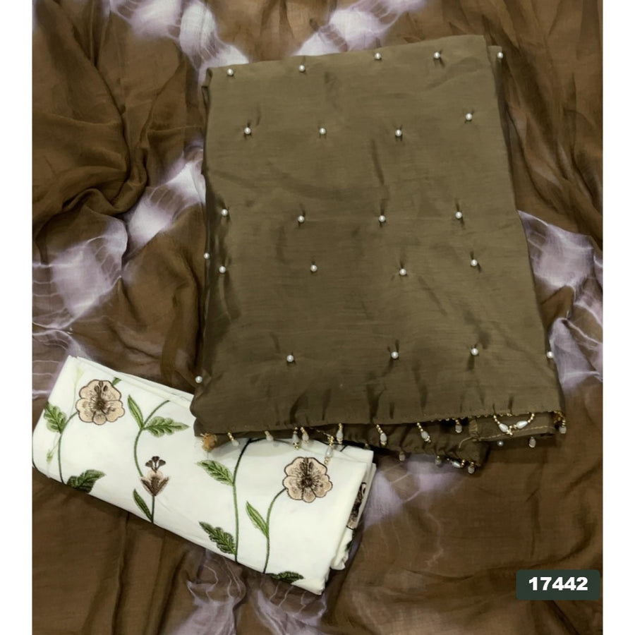 Crush Silk Embroidery Suit Set