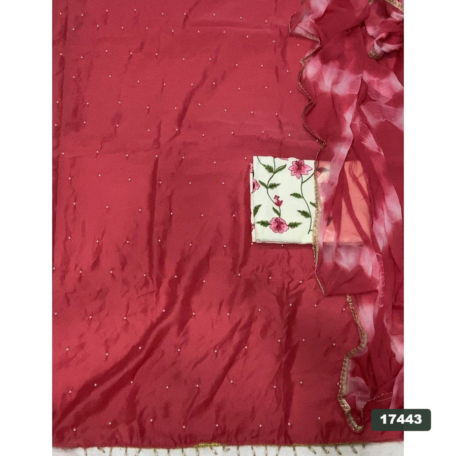 Crush Silk Embroidery Suit Set