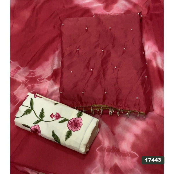 Crush Silk Embroidery Suit Set