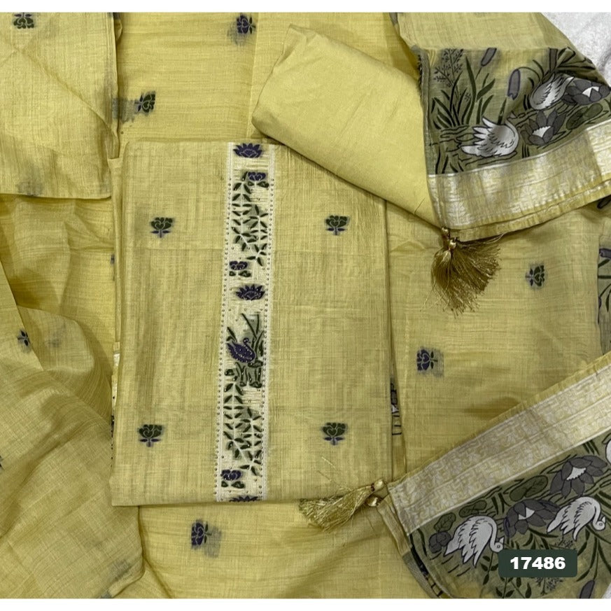 Linen Silk Embroidery Suit Set