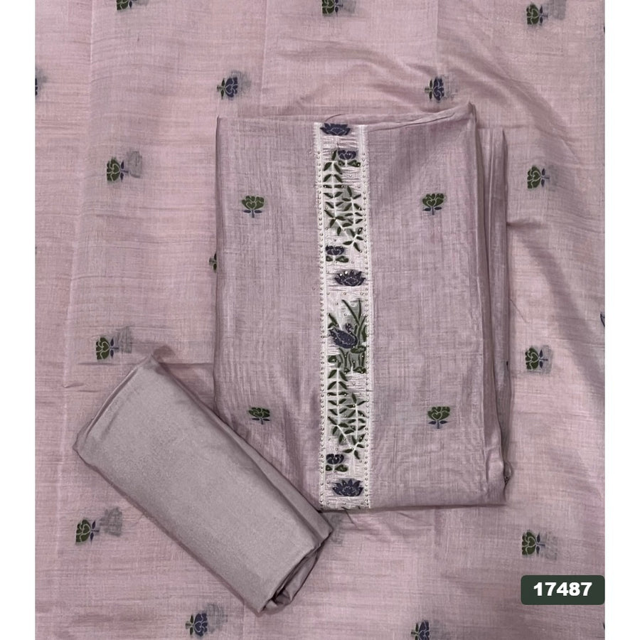 Linen Silk Embroidery Suit Set