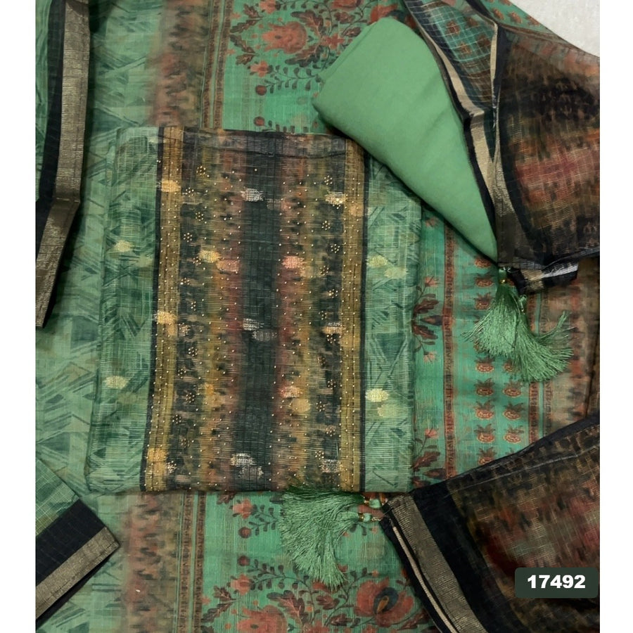 Linen Silk Embroidery Suit Set