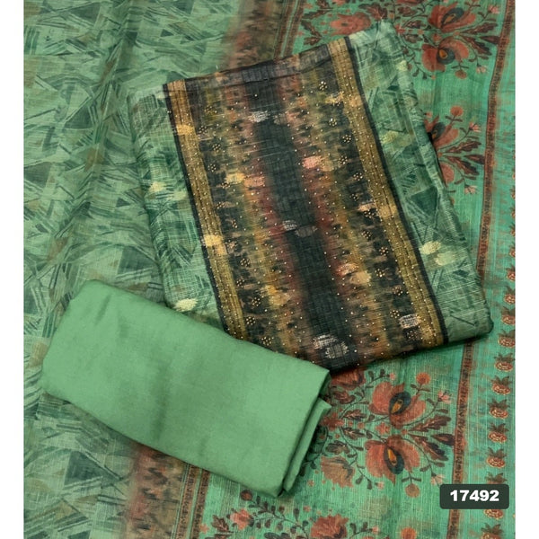 Linen Silk Embroidery Suit Set