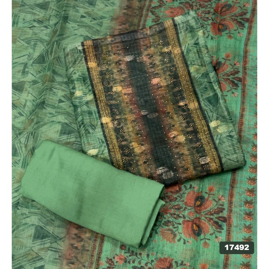 Linen Silk Embroidery Suit Set