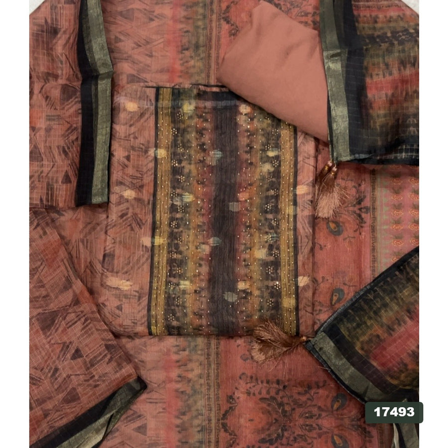 Linen Silk Embroidery Suit Set