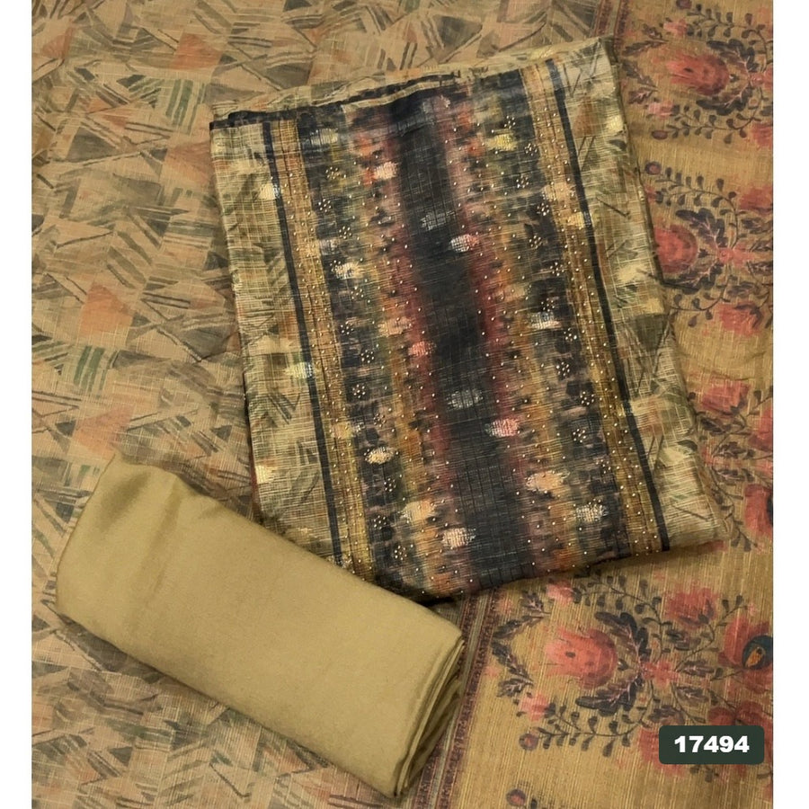 Linen Silk Embroidery Suit Set