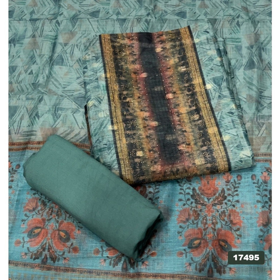 Linen Silk Embroidery Suit Set