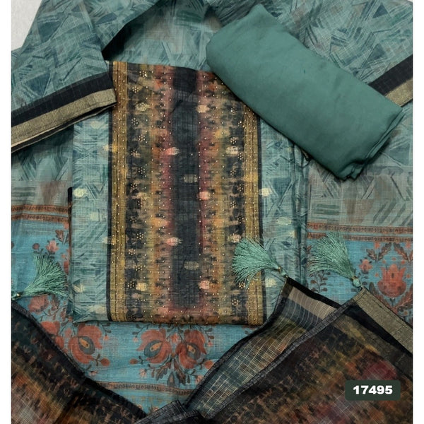 Linen Silk Embroidery Suit Set