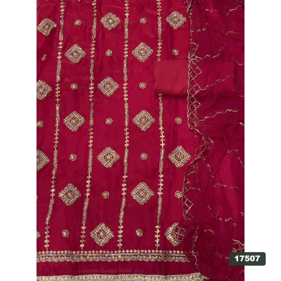Silk Embroidery Suit Set