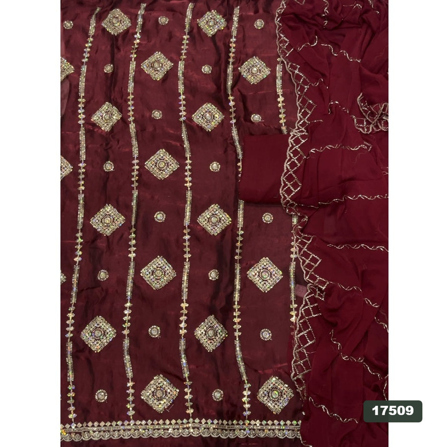 Silk Embroidery Suit Set