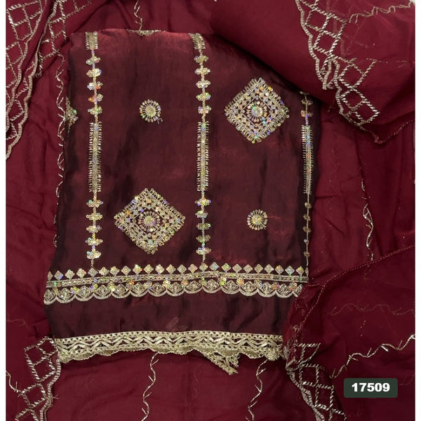 Silk Embroidery Suit Set