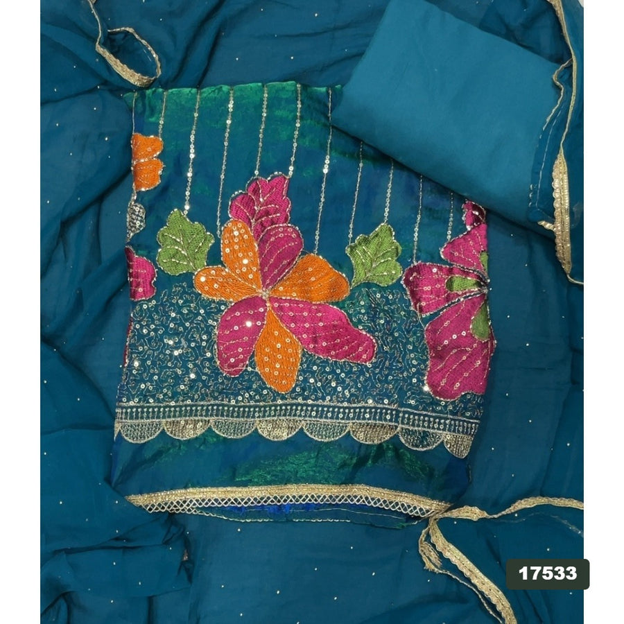 Silk Embroidery Suit Set