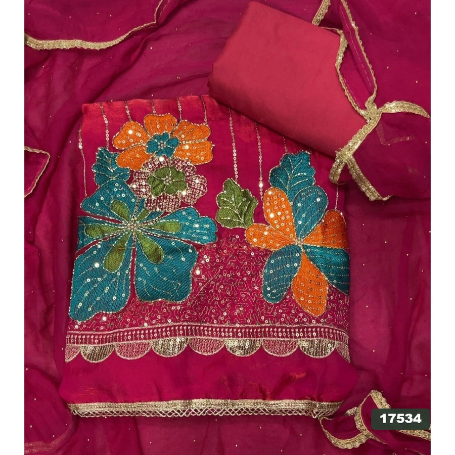 Silk Embroidery Suit Set