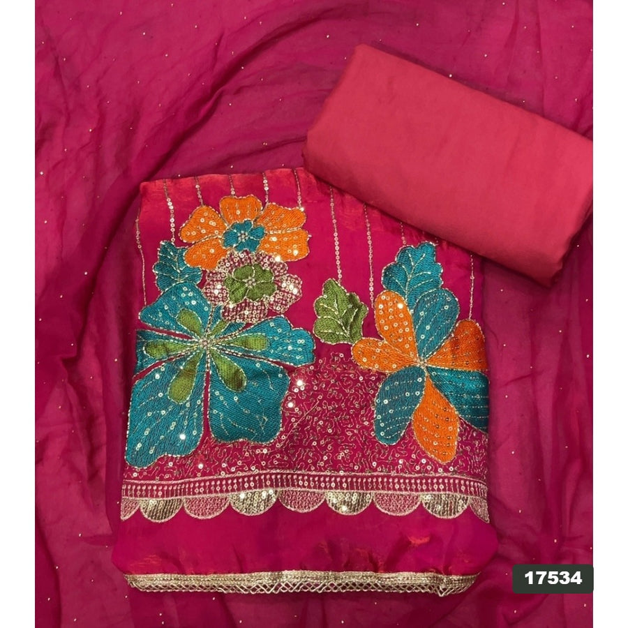 Silk Embroidery Suit Set