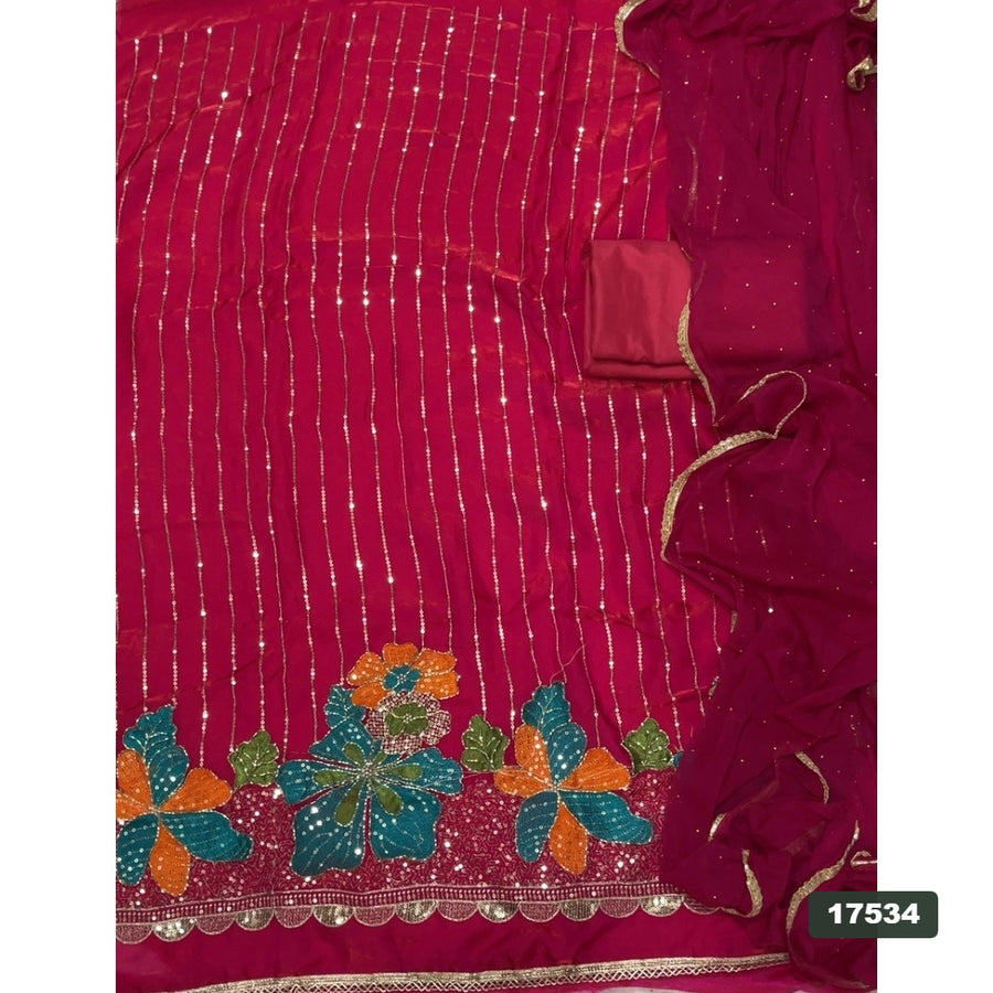 Silk Embroidery Suit Set