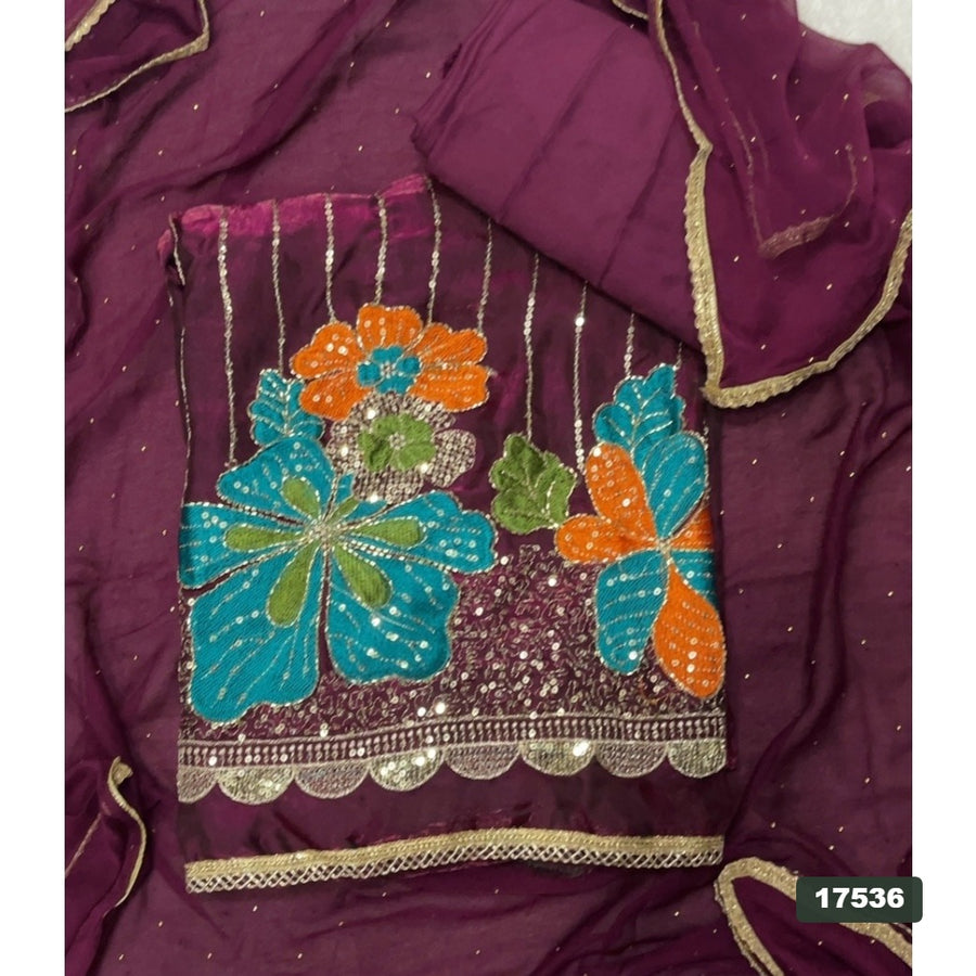 Silk Embroidery Suit Set