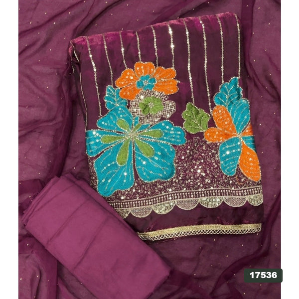 Silk Embroidery Suit Set