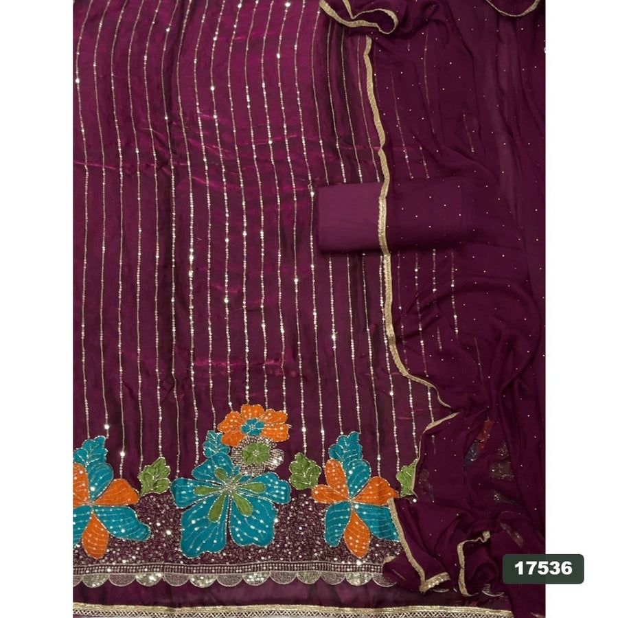 Silk Embroidery Suit Set