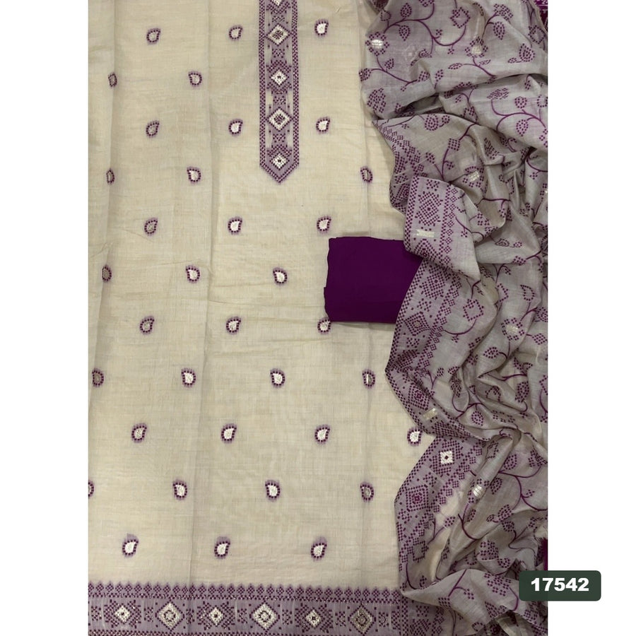 Linen Silk Embroidery Suit Set