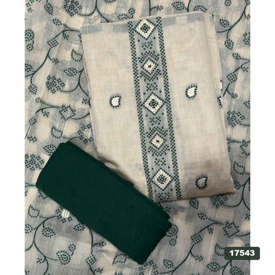 Linen Silk Embroidery Suit Set