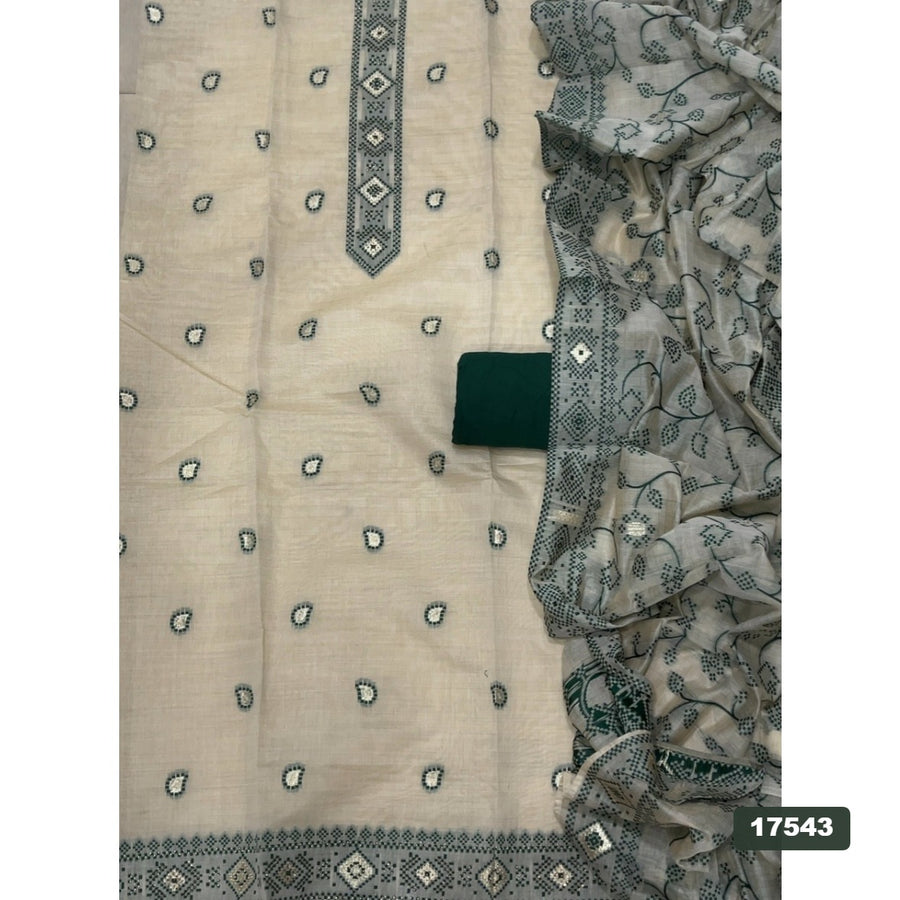 Linen Silk Embroidery Suit Set