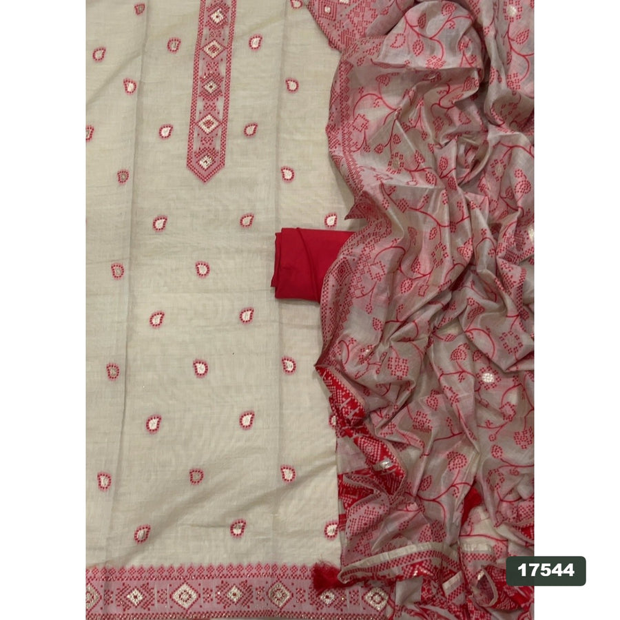 Linen Silk Embroidery Suit Set