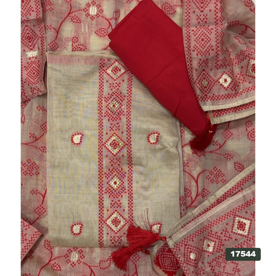 Linen Silk Embroidery Suit Set