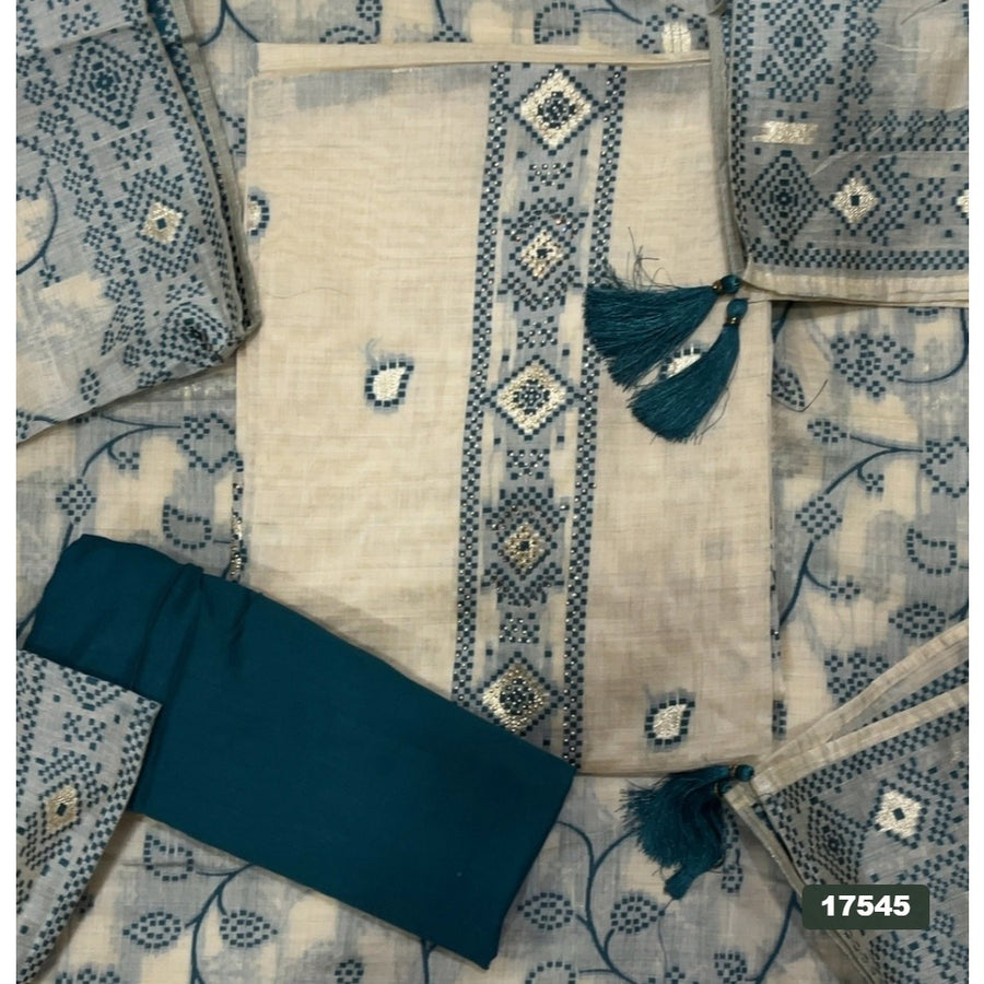 Linen Silk Embroidery Suit Set