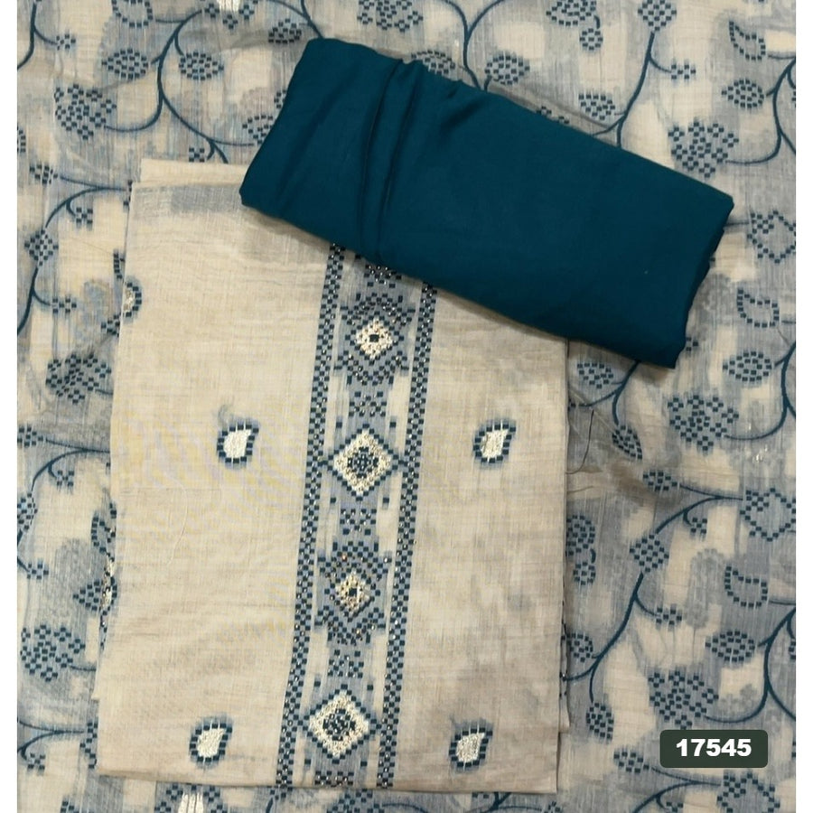 Linen Silk Embroidery Suit Set