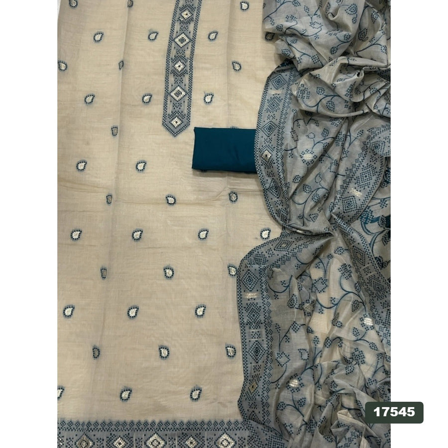 Linen Silk Embroidery Suit Set