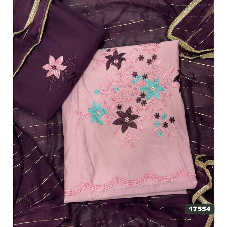 Cotton Silk Embroidery Suit Set