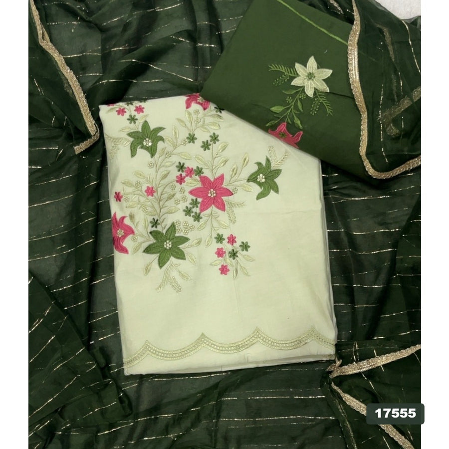 Cotton Silk Embroidery Suit Set