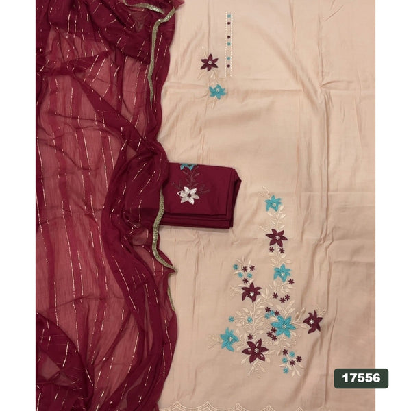 Cotton Silk Embroidery Suit Set