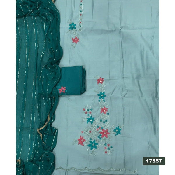 Cotton Silk Embroidery Suit Set