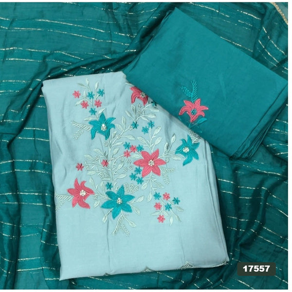 Cotton Silk Embroidery Suit Set