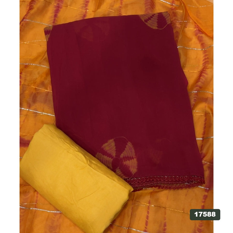 Gorgette Silk Embroidery Suit Set
