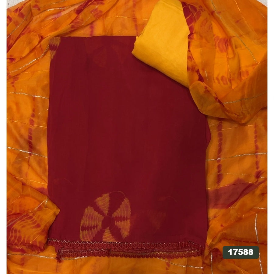 Gorgette Silk Embroidery Suit Set