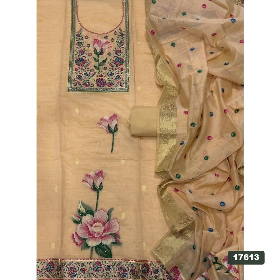 Linen Silk Embroidery Suit Set