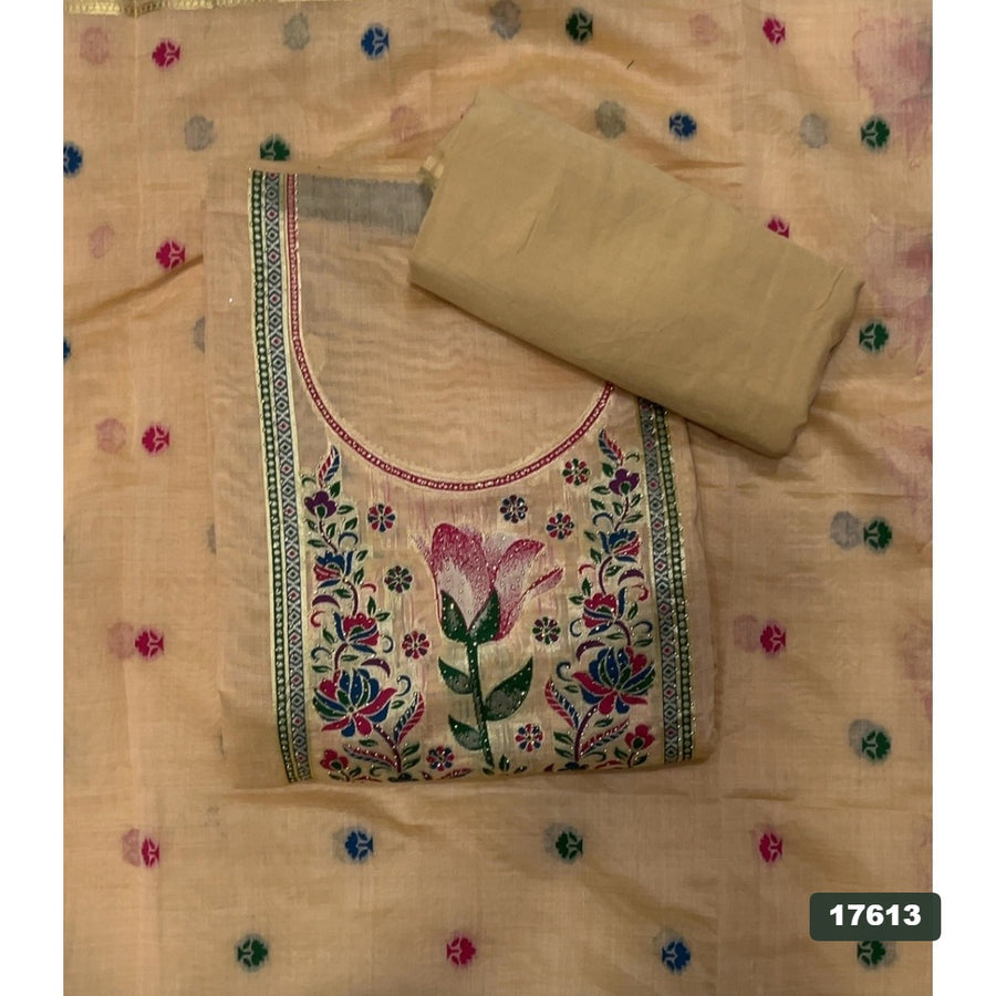 Linen Silk Embroidery Suit Set