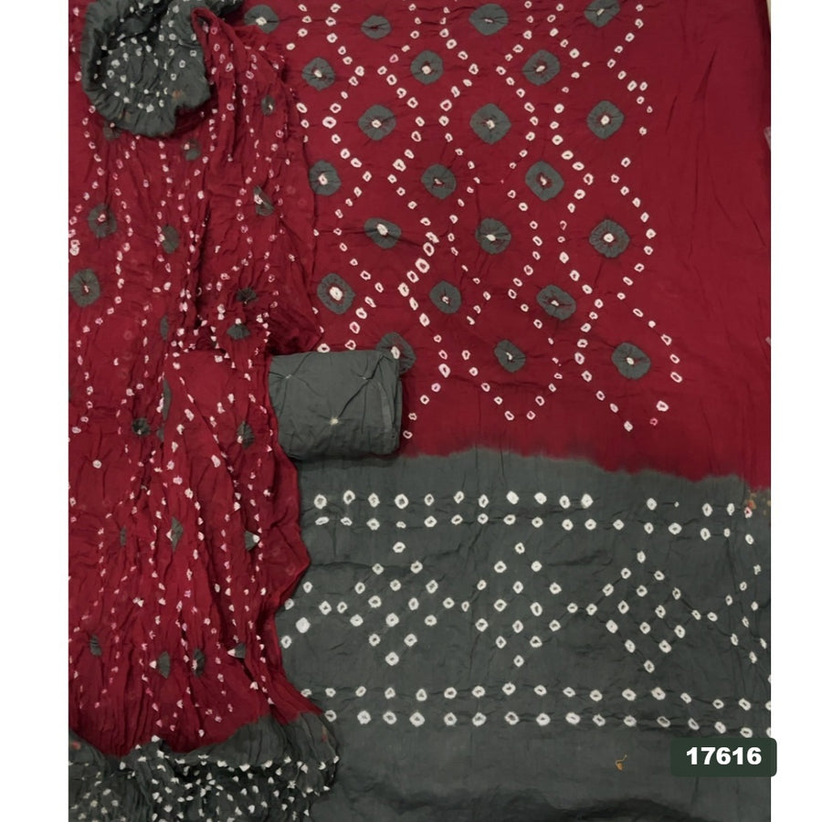Pure Bandhej Cambric Cotton Suit Set