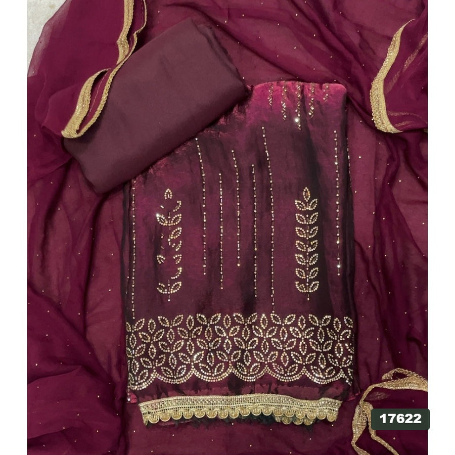 Silk Embroidery Suit Set