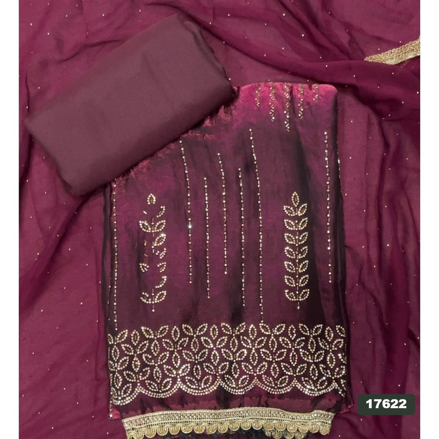 Silk Embroidery Suit Set