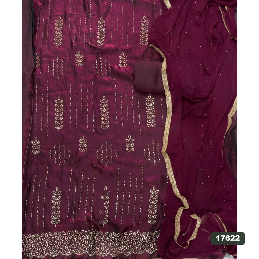 Silk Embroidery Suit Set