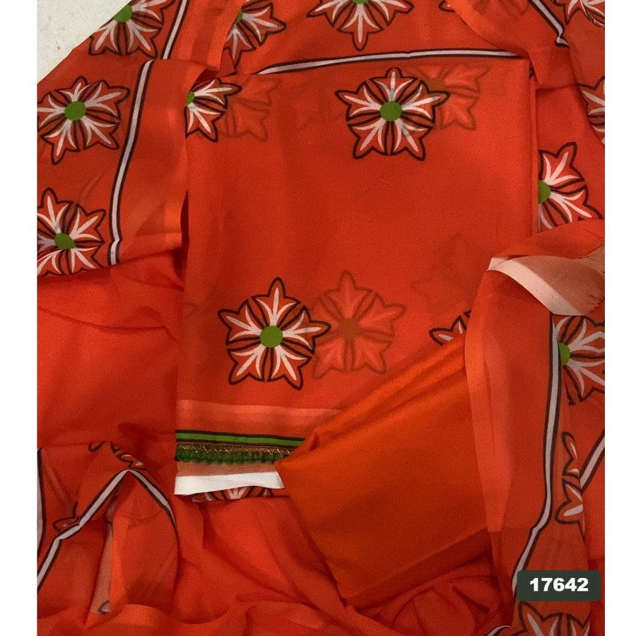 Gorgette Silk Embroidery Suit Set