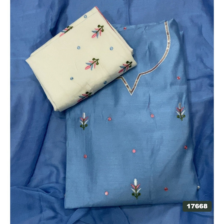 Cotton Silk Embroidery Suit Set