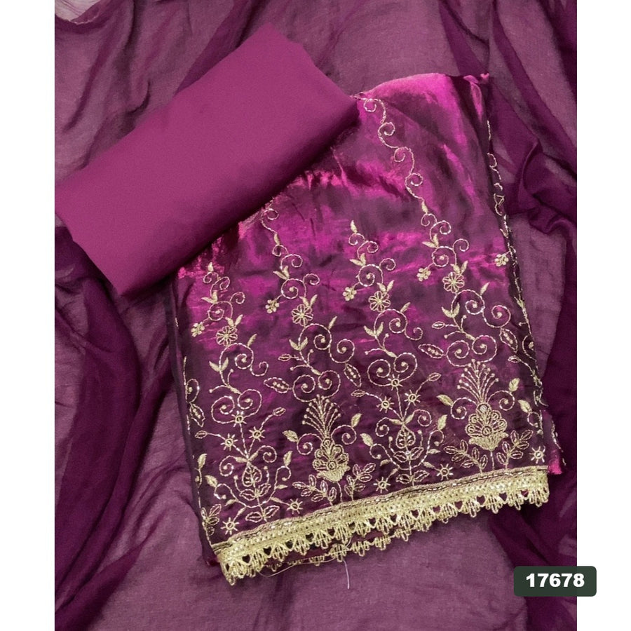 Silk Embroidery Suit Set